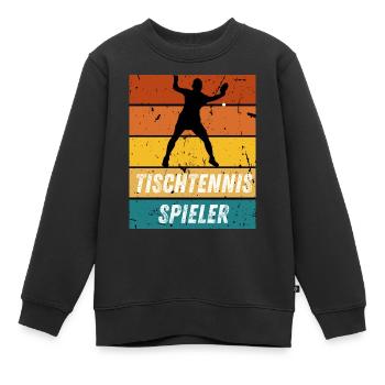 Tischtennisspieler - Kinder Premium Organic Sweatshirt - Schwarz - Vorne - AI Model Kid Female (0cm)