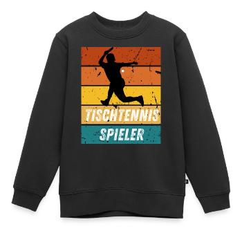 Tischtennisspieler - Kinder Premium Organic Sweatshirt - Schwarz - Vorne - AI Model Kid Female (0cm)