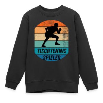 Tischtennisspieler - Kinder Premium Organic Sweatshirt - Schwarz - Vorne - AI Model Kid Female (0cm)