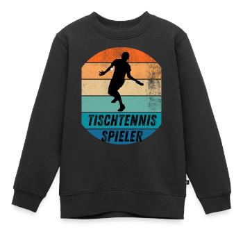 Tischtennisspieler - Kinder Premium Organic Sweatshirt - Schwarz - Vorne - AI Model Kid Female (0cm)