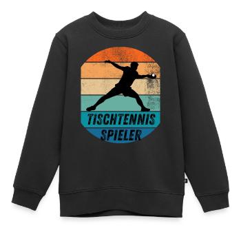 Tischtennisspieler - Kinder Premium Organic Sweatshirt - Schwarz - Vorne - AI Model Kid Female (0cm)