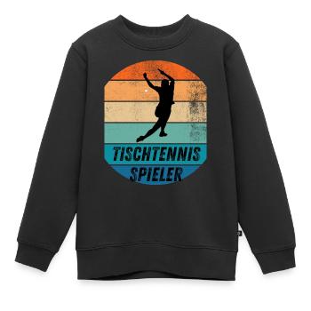 Tischtennisspieler - Kinder Premium Organic Sweatshirt - Schwarz - Vorne - AI Model Kid Female (0cm)
