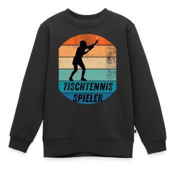 Tischtennisspieler - Kinder Premium Organic Sweatshirt - Schwarz - Vorne - AI Model Kid Female (0cm)