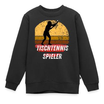 Tischtennisspieler - Kinder Premium Organic Sweatshirt - Schwarz - Vorne - AI Model Kid Female (0cm)