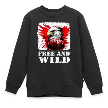Free & Wild Eagle: Unleash your strength - Kinder Premium Organic Sweatshirt - Schwarz - Vorne - AI Model Kid Female (0cm)