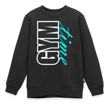 GYM time - Kinder Premium Organic Sweatshirt - Schwarz - Vorne - AI Model Kid Female (0cm)