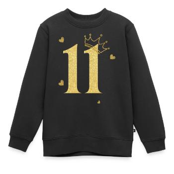 Goldene Krone zum 11-jährigen Jubiläum - Kinder Premium Organic Sweatshirt - Schwarz - Vorne - AI Model Kid Female (0cm)