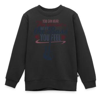 Visuel guitare basse pour musicien à offrir - Sweat Premium enfant bio - noir - Devant - AI Model Kid Female (0cm)