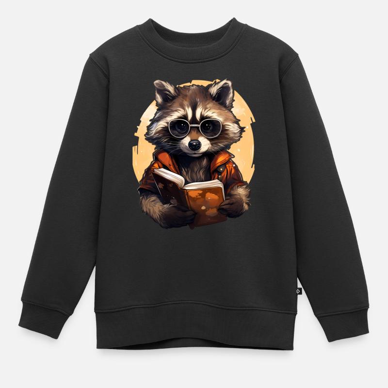 Waschbär - Kinder Premium Organic Sweatshirt - Schwarz