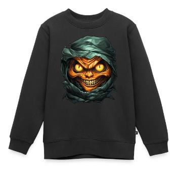 Halloween Spooky Cartoon Mummy - Kinder Premium Organic Sweatshirt - Schwarz - Vorne - AI Model Kid Female (0cm)