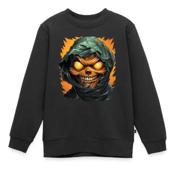 Halloween Spooky Cartoon Mummy - Kinder Premium Organic Sweatshirt - Schwarz - Vorne - AI Model Kid Female (0cm)
