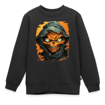 Halloween Spooky Cartoon Mummy - Kinder Premium Organic Sweatshirt - Schwarz - Vorne - AI Model Kid Female (0cm)