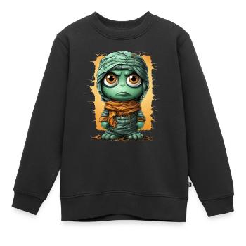 Halloween Spooky Cartoon Mummy - Kinder Premium Organic Sweatshirt - Schwarz - Vorne - AI Model Kid Female (0cm)