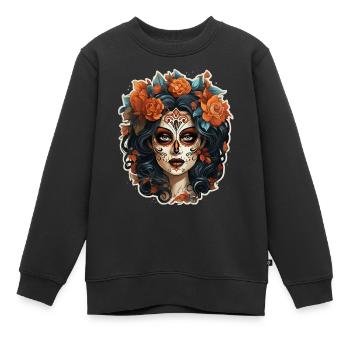 Day Of The Dead I Sugar Skull I Dia De Los Muertos - Kinder Premium Organic Sweatshirt - Schwarz - Vorne - AI Model Kid Female (0cm)