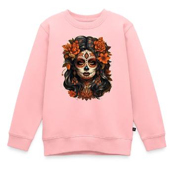 Day Of The Dead I Sugar Skull I Dia De Los Muertos - Kinder Premium Organic Sweatshirt - Rosa - Vorne - AI Model Kid Female (0cm)