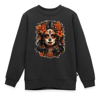 Day Of The Dead I Sugar Skull I Dia De Los Muertos - Kinder Premium Organic Sweatshirt - Schwarz - Vorne - AI Model Kid Female (0cm)