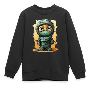 Halloween Spooky Cartoon Mummy - Kinder Premium Organic Sweatshirt - Schwarz - Vorne - AI Model Kid Female (0cm)
