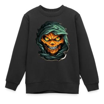 Halloween Spooky Cartoon Mummy - Kinder Premium Organic Sweatshirt - Schwarz - Vorne - AI Model Kid Female (0cm)