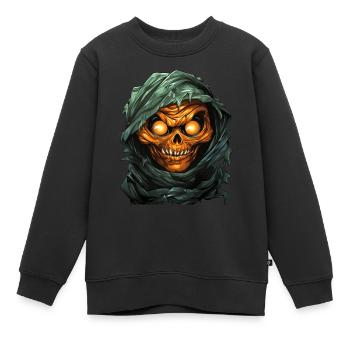 Halloween Spooky Cartoon Mummy - Kinder Premium Organic Sweatshirt - Schwarz - Vorne - AI Model Kid Female (0cm)