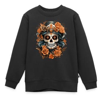 Day Of The Dead I Sugar Skull I Dia De Los Muertos - Kinder Premium Organic Sweatshirt - Schwarz - Vorne - AI Model Kid Female (0cm)