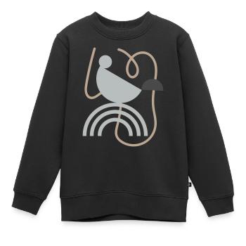 Conception abstraite - Sweat Premium enfant bio - noir - Devant - AI Model Kid Female (0cm)