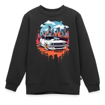 Tuning Voiture, Sport Automobile - Sweat Premium enfant bio - noir - Devant - AI Model Kid Female (0cm)