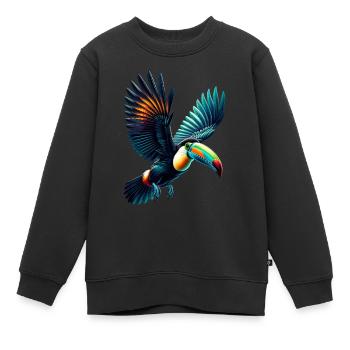 Tukan Papagei Vogel Kanarienvogel Paradiesvogel - Kinder Premium Organic Sweatshirt - Schwarz - Vorne - AI Model Kid Female (0cm)