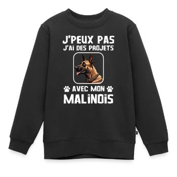 malinois chien mignon berger belge 1 - Sweat Premium enfant bio - noir - Devant - AI Model Kid Female (0cm)