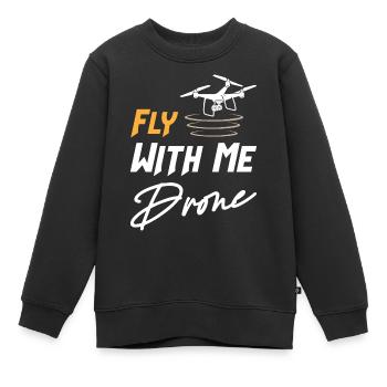 Drone Fly With Me - Kinder Premium Organic Sweatshirt - Schwarz - Vorne - AI Model Kid Female (0cm)