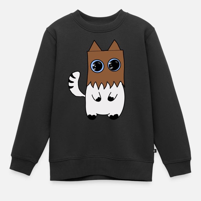 Chat - Sweat Premium enfant bio - noir