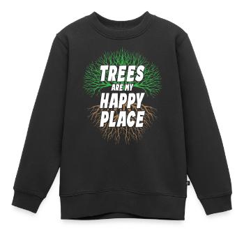 Les arbres sont mon lieu de bonheur - Sweat Premium enfant bio - noir - Devant - AI Model Kid Female (0cm)