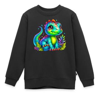 Dinosaure - Sweat Premium enfant bio - noir - Devant - AI Model Kid Female (0cm)