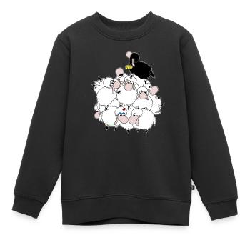 Fait partie du troupeau de Wolly Sheepling Gaming - Sweat Premium enfant bio - noir - Devant - AI Model Kid Female (0cm)