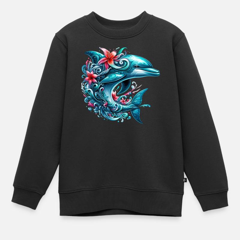 Dauphin - Sweat Premium enfant bio - noir