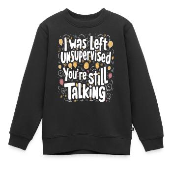 J’ai été laissé sans surveillance - Sweat Premium enfant bio - noir - Devant - AI Model Kid Female (0cm)