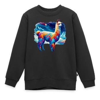 Alpaga - Sweat Premium enfant bio - noir - Devant - AI Model Kid Female (0cm)
