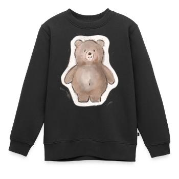 Dicker Bär - Kinder Premium Organic Sweatshirt - Schwarz - Vorne - AI Model Kid Female (0cm)