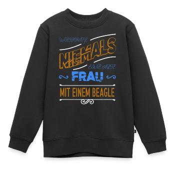 spaß pudel oma mädchen girl die macht dat humor - Kinder Premium Organic Sweatshirt - Schwarz - Vorne - AI Model Kid Female (0cm)