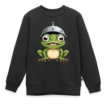 grenouille - Sweat Premium enfant bio - noir - Devant - AI Model Kid Female (0cm)