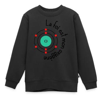 Foi oxygène - Sweat Premium enfant bio - noir - Devant - AI Model Kid Female (0cm)