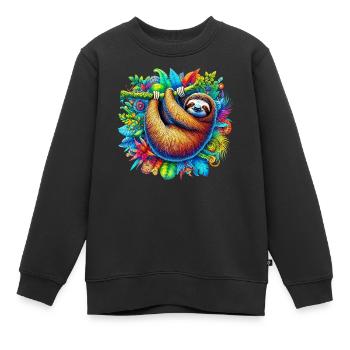 Paresse - Sweat Premium enfant bio - noir - Devant - AI Model Kid Female (0cm)