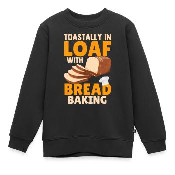 Machine à pain pour la cuisson du pain - Sweat Premium enfant bio - noir - Devant - AI Model Kid Female (0cm)
