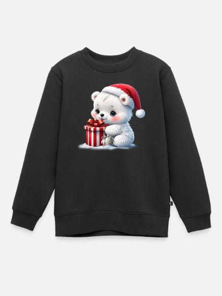 El osito polar navideño - Premium børne sweatshirt økologisk - sort