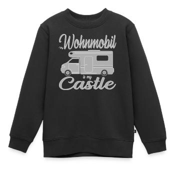 Kampmobil motorhome location for adventurers - Kids Premium Organic Sweatshirt - black - Front - AI Model Kid Female (0cm)
