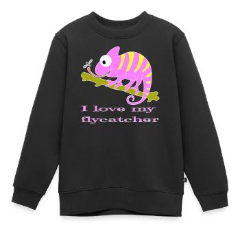 Chamaeleon tier - Kinder Premium Organic Sweatshirt - Schwarz - Vorne - AI Model Kid Female (0cm)