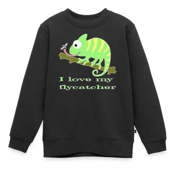 Chamaeleon tier - Kinder Premium Organic Sweatshirt - Schwarz - Vorne - AI Model Kid Female (0cm)