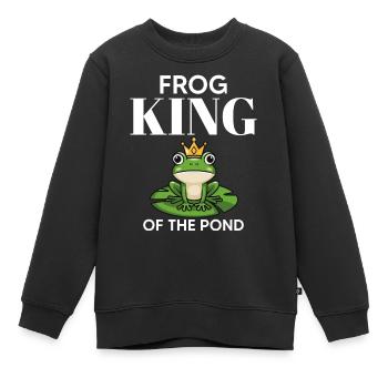 Grenouille Prince de l’Étang, Maître de la - Sweat Premium enfant bio - noir - Devant - AI Model Kid Female (0cm)