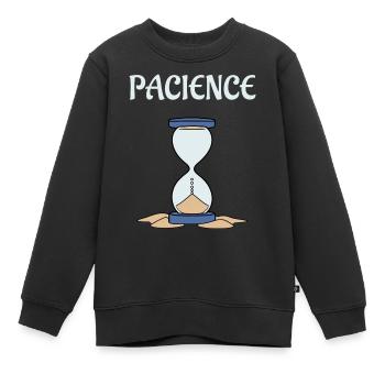 Sablier pacience - Sweat Premium enfant bio - noir - Devant - AI Model Kid Female (0cm)