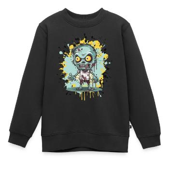 Zombie Comic - Kinder Premium Organic Sweatshirt - Schwarz - Vorne - AI Model Kid Female (0cm)