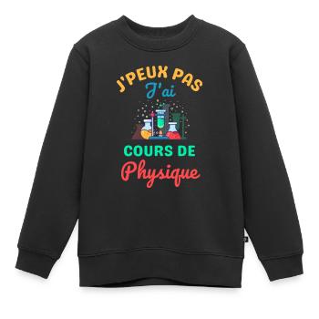 Cours de physique - Sweat Premium enfant bio - noir - Devant - AI Model Kid Female (0cm)